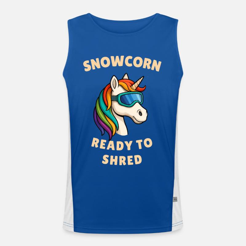 Schnee Einhorn  Funktionelles Kontrast-Tank Top für Männer 