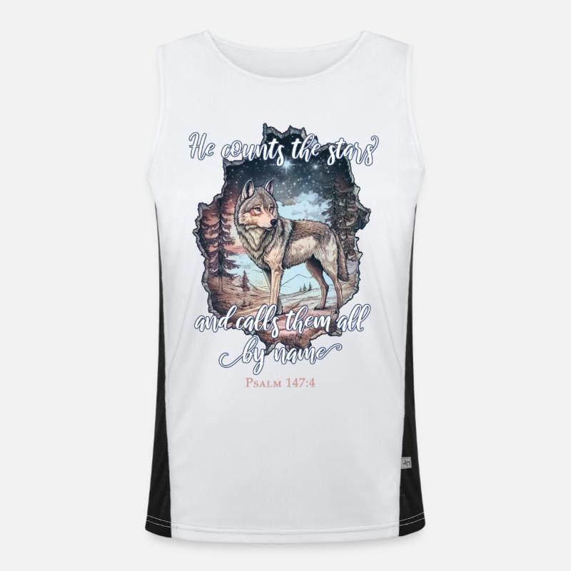 Wolf Christlich Funktionelles Kontrast-Tank Top für Männer 
