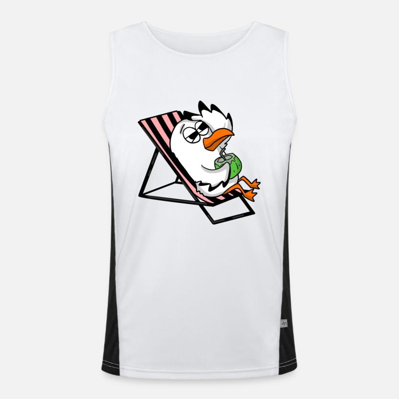 Gull - Men's Functional Contrast Tank Top  - white/black