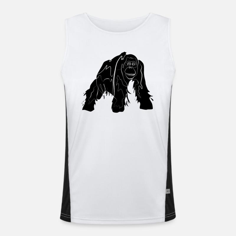 Orang Utan Affe Funktionelles Kontrast-Tank Top für Männer 