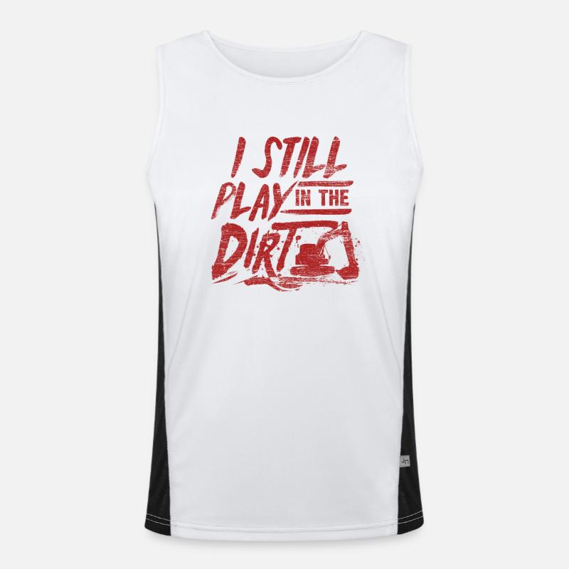 Excavator dredging Men's Functional Contrast Tank Top 