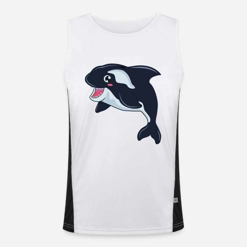 Orca Wal Funktionelles Kontrast-Tank Top für Männer 