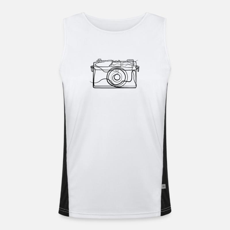 Camera - one line drawing Men's Functional Contrast Tank Top 