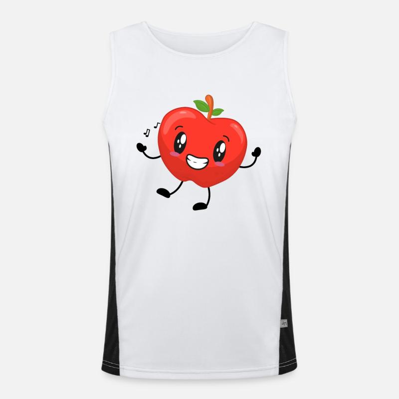 Apfel Funktionelles Kontrast-Tank Top für Männer 