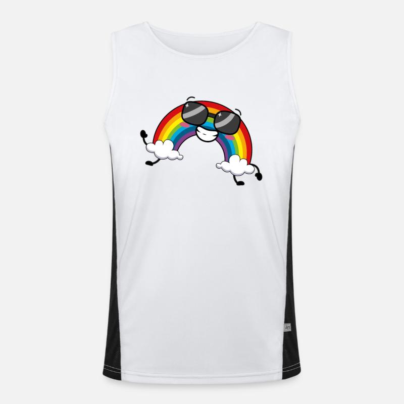 Regenbogen Funktionelles Kontrast-Tank Top für Männer 