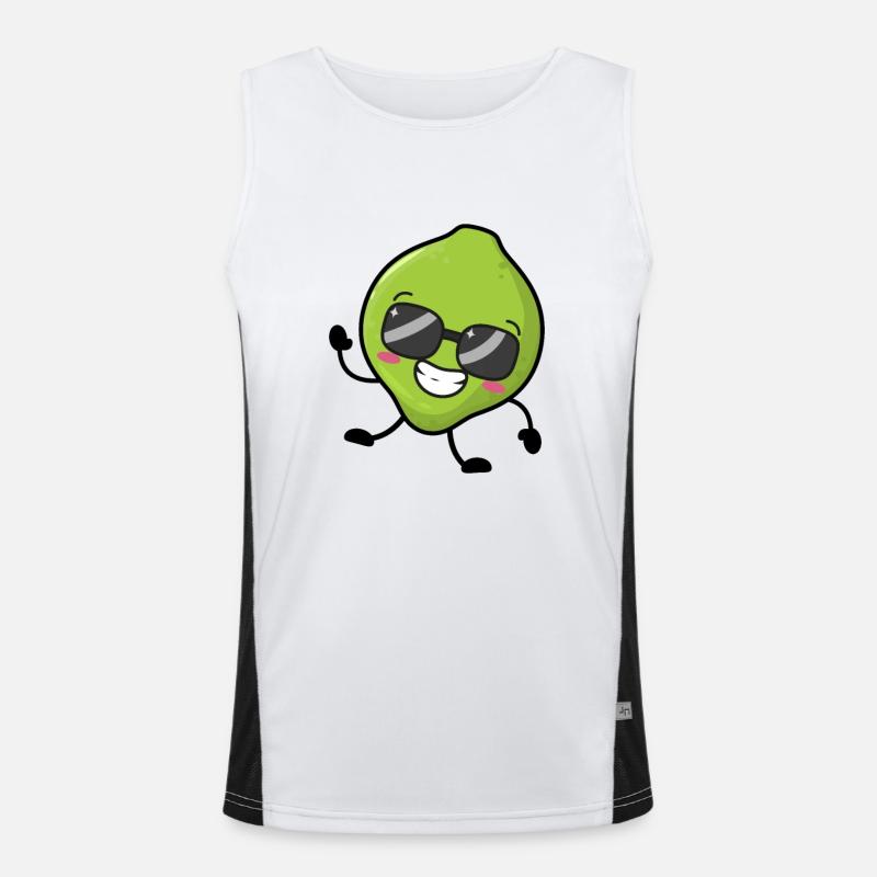 Coole Limette Funktionelles Kontrast-Tank Top für Männer 