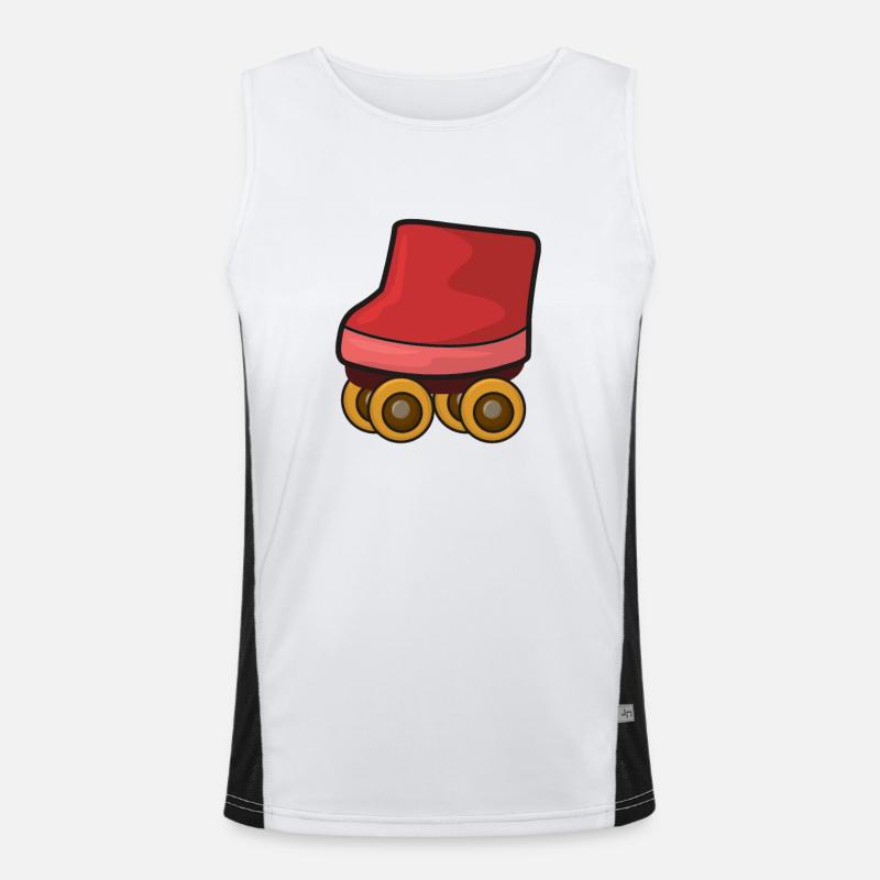 Roller skate roller skating - Men's Functional Contrast Tank Top  - white/black