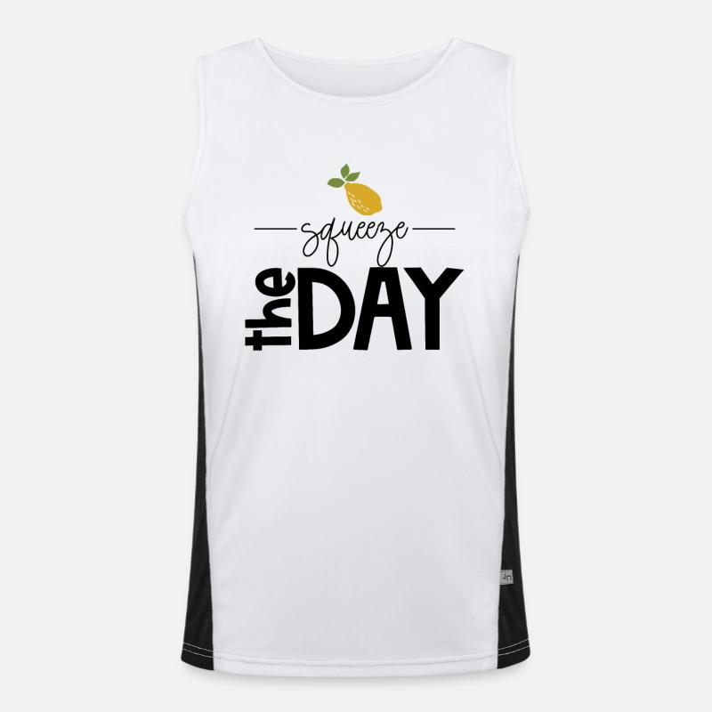 Zitrone Motivation Zitat Funktionelles Kontrast-Tank Top für Männer 