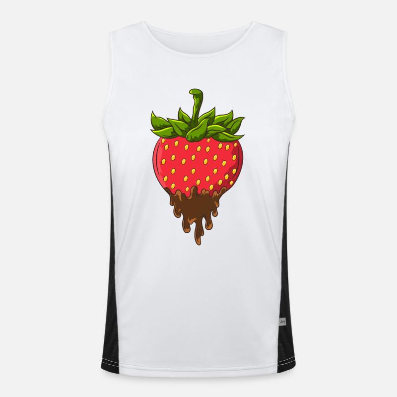 Strawberry with chocolate Men's Functional Contrast Tank Top 