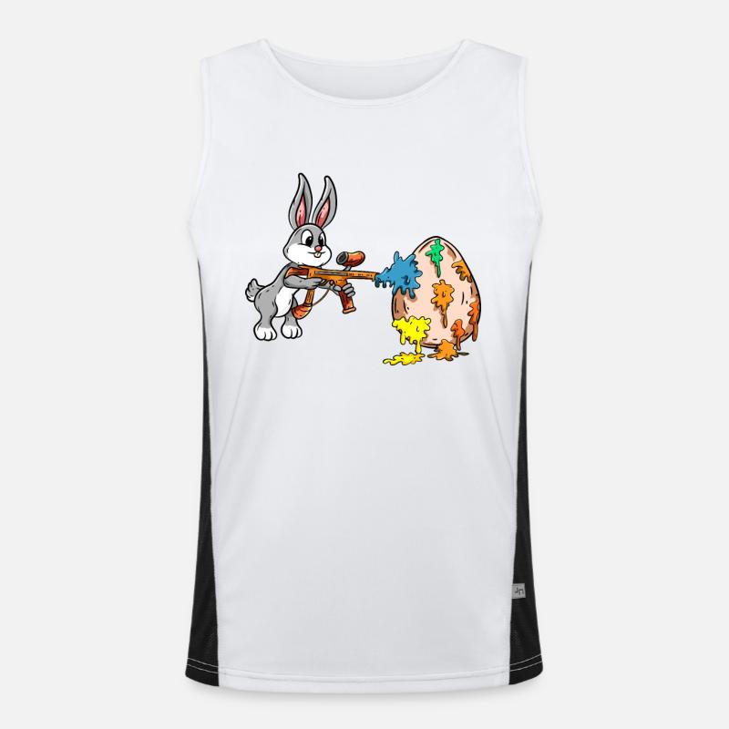 Easter Easter egg dyeing - Men's Functional Contrast Tank Top  - white/black