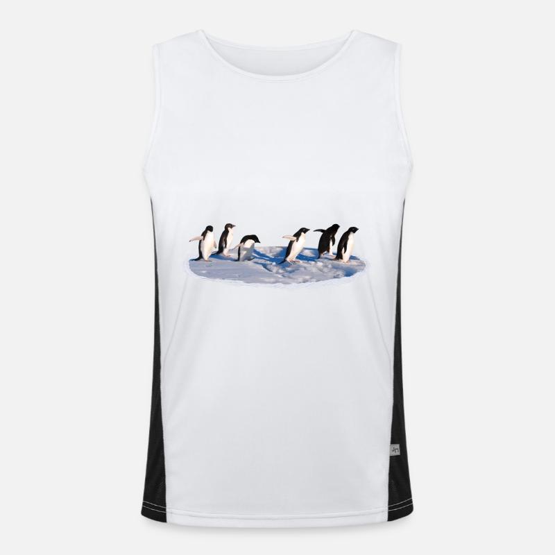 Pinguine auf einer Eisscholle Pinguin Funktionelles Kontrast-Tank Top für Männer 