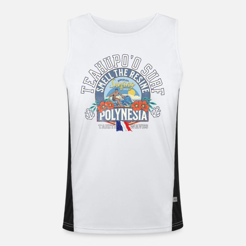 Teahupoo Surf Polynesia Men's Functional Contrast Tank Top 