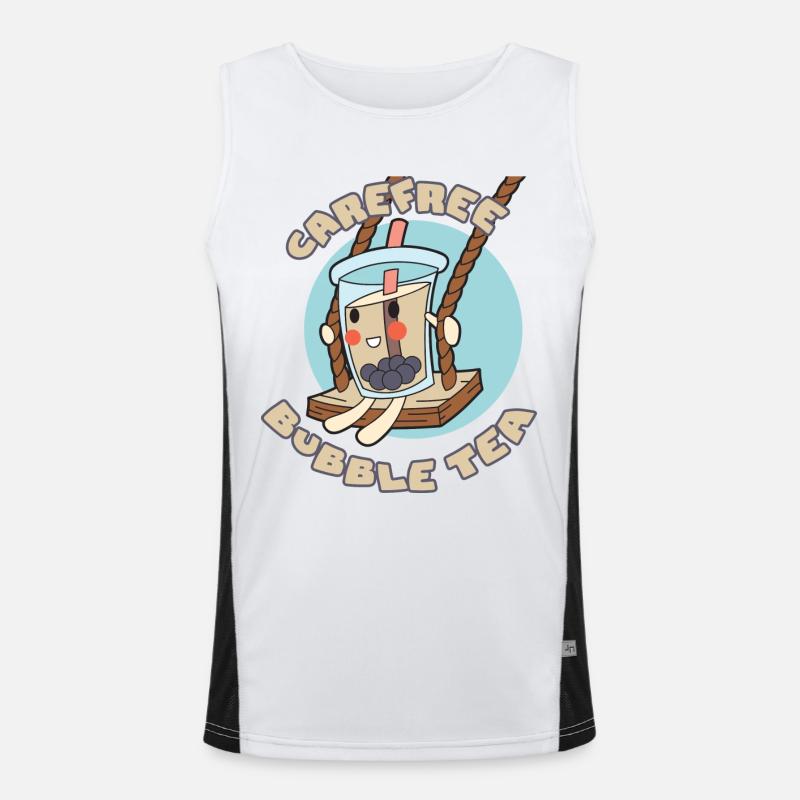 Sorgloser Bubble Tea Funktionelles Kontrast-Tank Top für Männer 