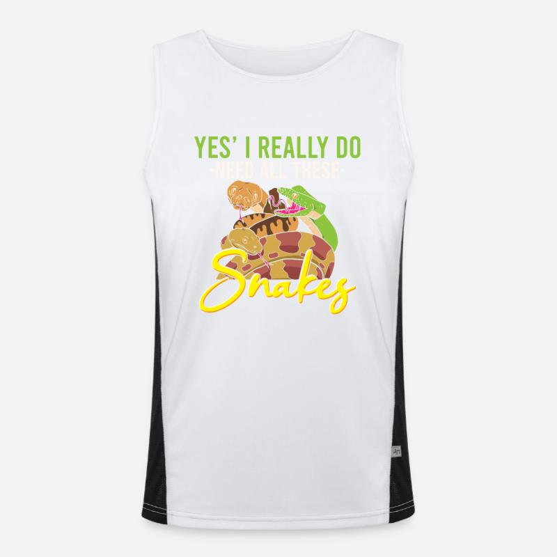 Lustige Python Schlange / Boa-Constrictor - Funktionelles Kontrast-Tank Top für Männer  - Weiß/Schwarz