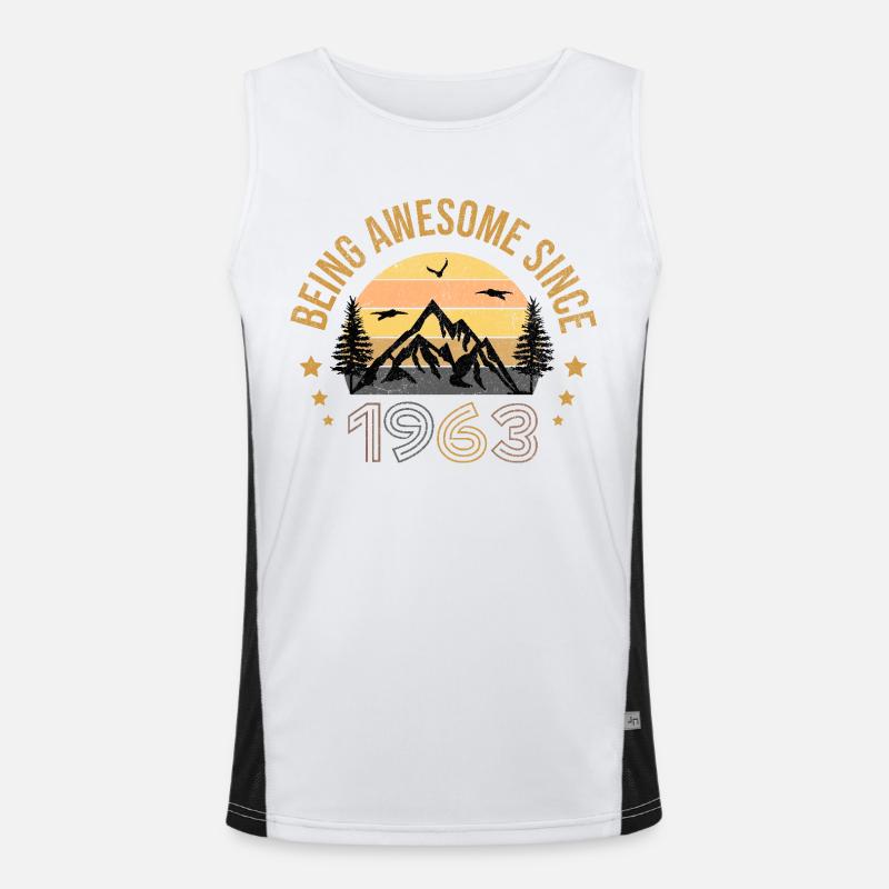 Being Awesome Since 1963 - Geschenkidee Funktionelles Kontrast-Tank Top für Männer 