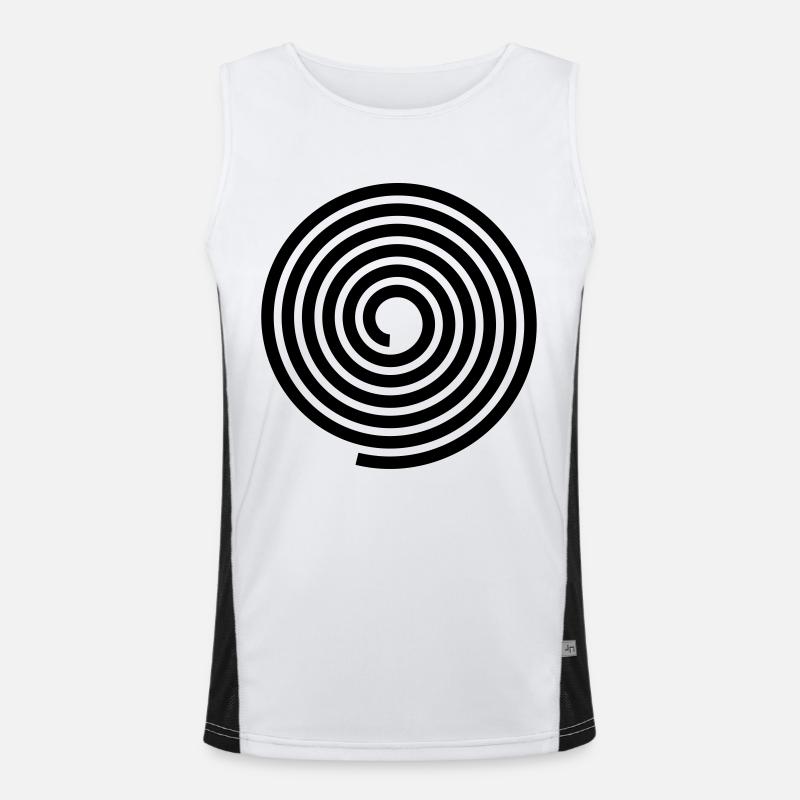 Spirals pattern vector template - Men's Functional Contrast Tank Top  - white/black