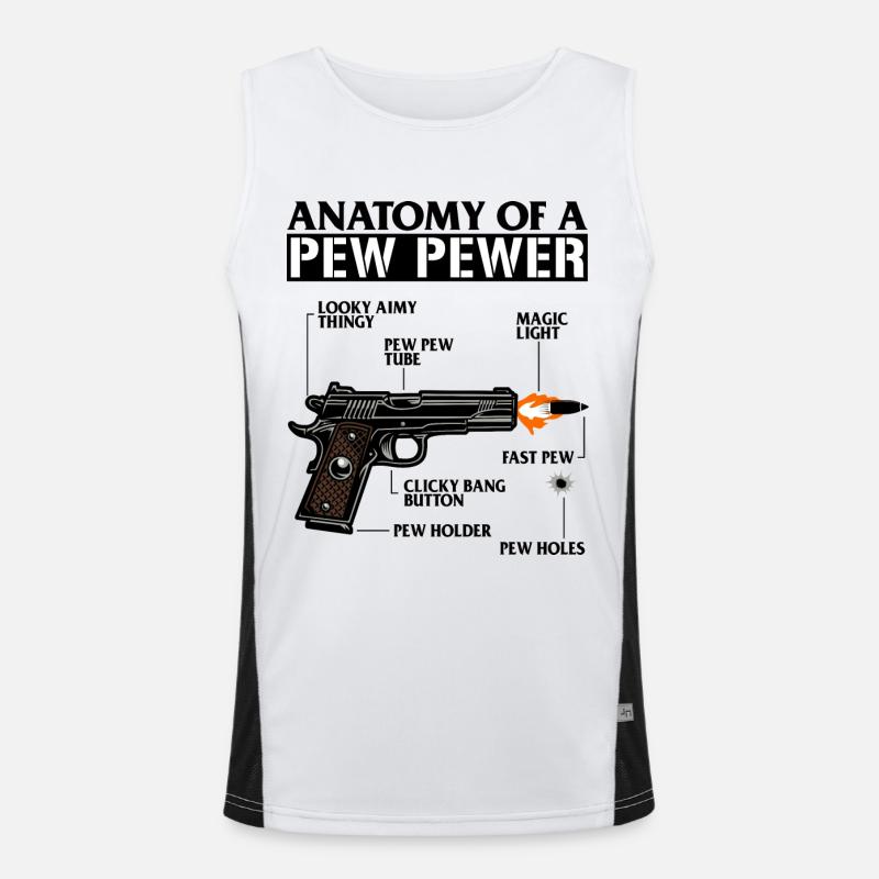 Graphique d’armes à feu Débardeur respirant contrasté Homme 