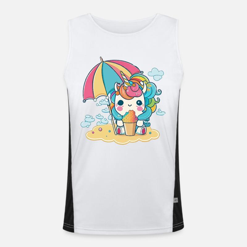 Eiscreme Einhorn - Die süßeste Versuchung Funktionelles Kontrast-Tank Top für Männer 
