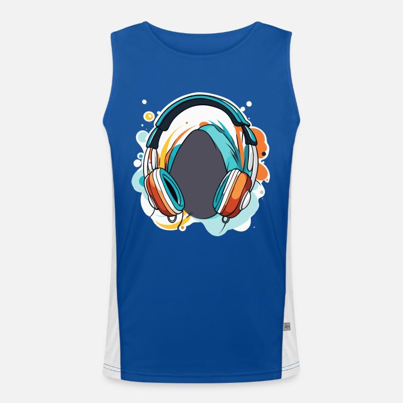Kopfhörer / Audio / Musik / Klang / Studio / cool Funktionelles Kontrast-Tank Top für Männer 