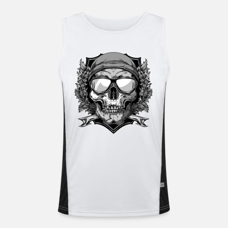 Ski Ski Goggles Skull Crest - Men's Functional Contrast Tank Top - white/black