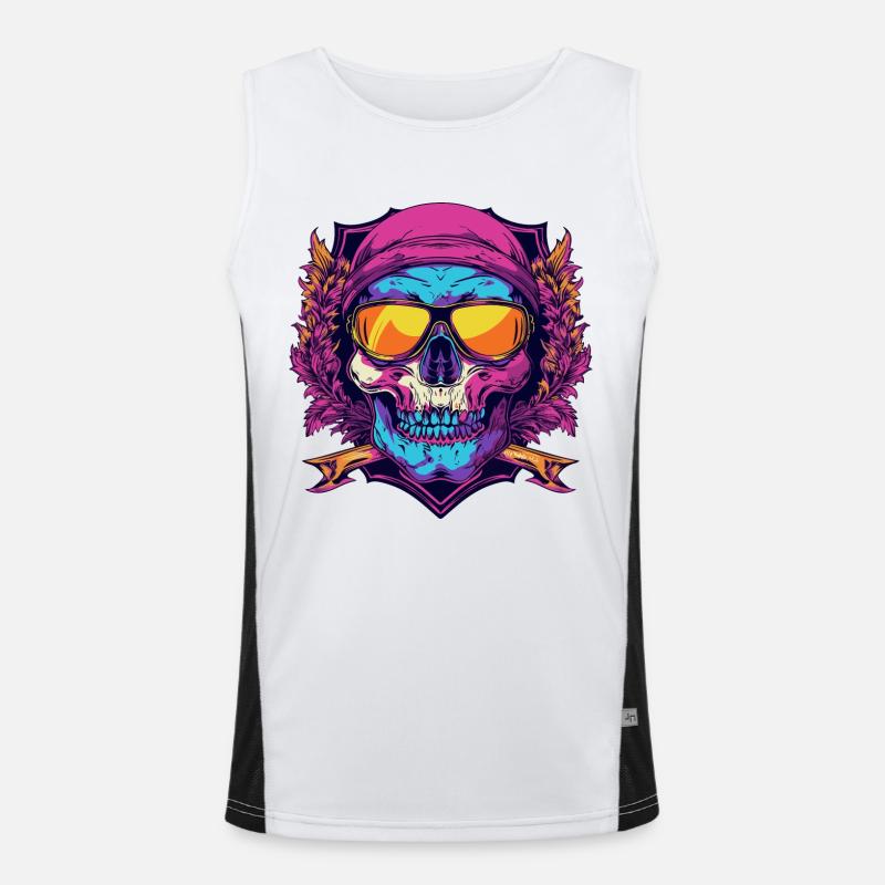 Ski Ski Goggles Skull Crest - Men's Functional Contrast Tank Top - white/black