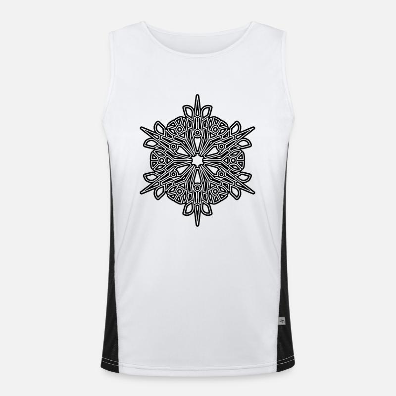 RF319BLACKUK - Men's Functional Contrast Tank Top  - white/black