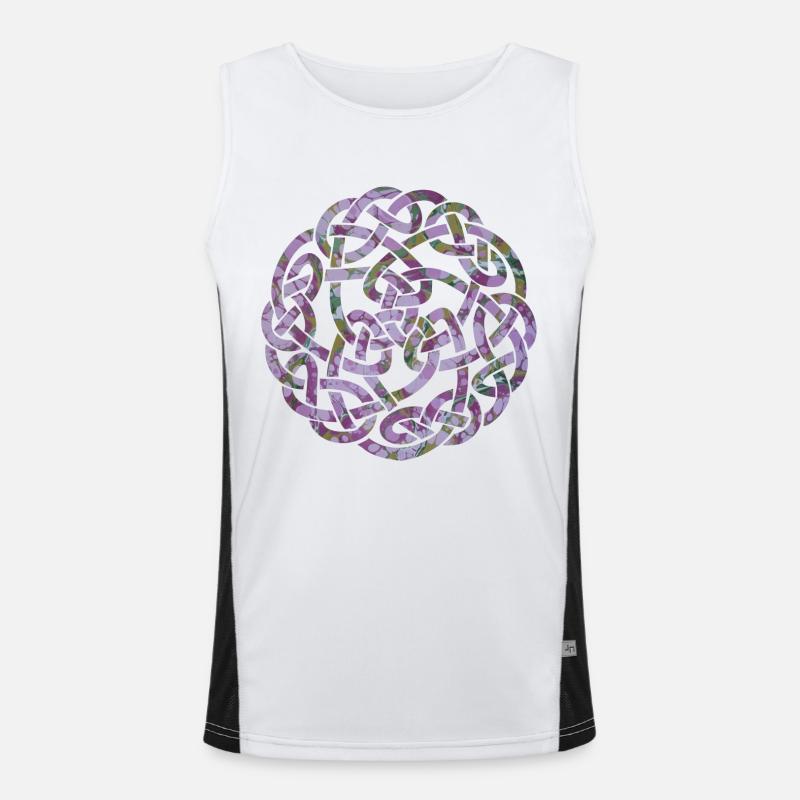celtic knot 5 e 230 - Men's Functional Contrast Tank Top  - white/black