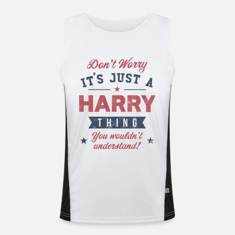 Its a Harry thing - Men's Functional Contrast Tank Top  - white/black