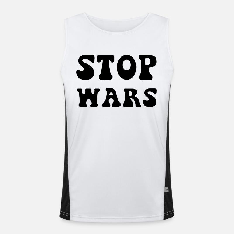 Stop Wars Stop the Wars Saying Men's Functional Contrast Tank Top 