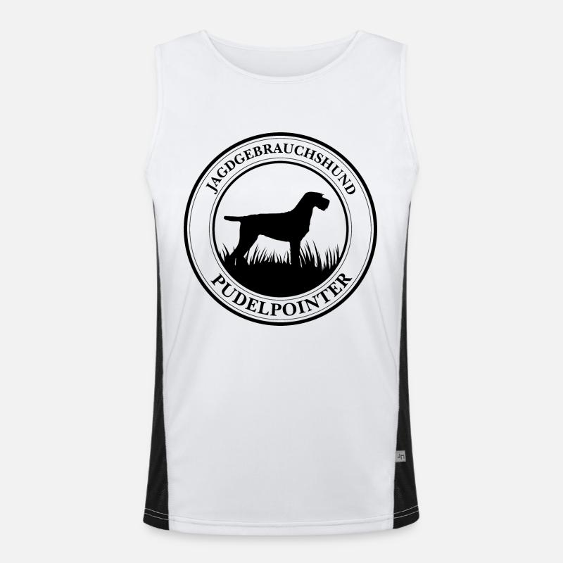 Pudelpointer Jagdgebrauchshund Hunde Wilsigns Funktionelles Kontrast-Tank Top für Männer 