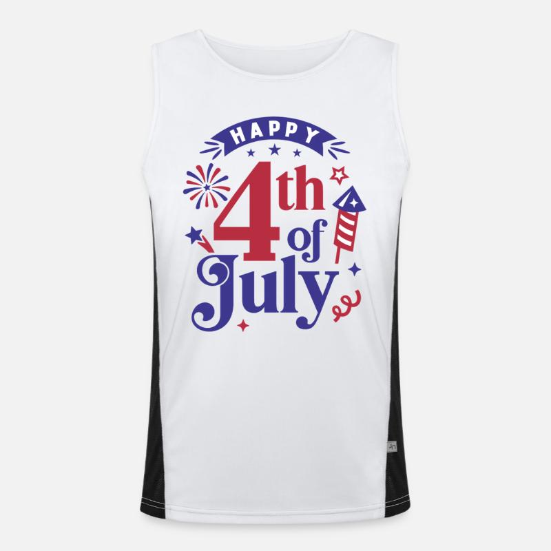 Frohen 4. Juli Funktionelles Kontrast-Tank Top für Männer 