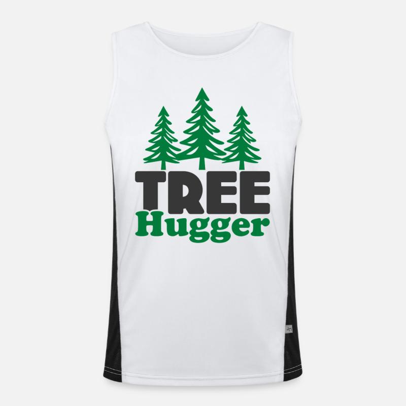Tree Hugger - Men's Functional Contrast Tank Top  - white/black