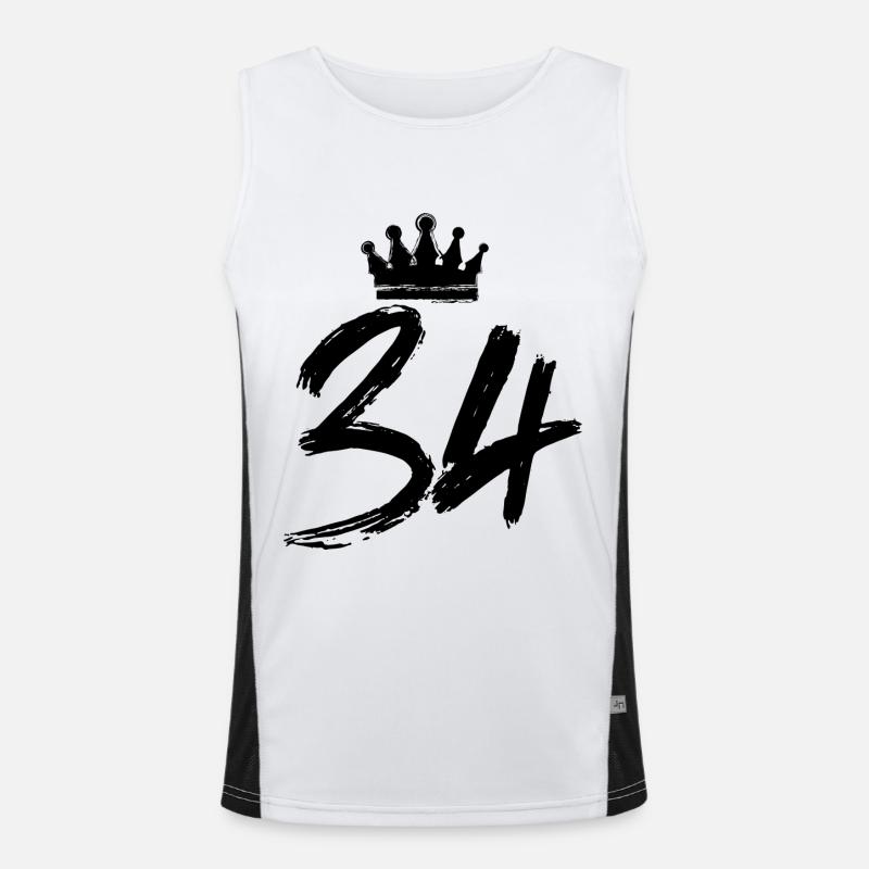 34 Zahl Krone Funktionelles Kontrast-Tank Top für Männer 