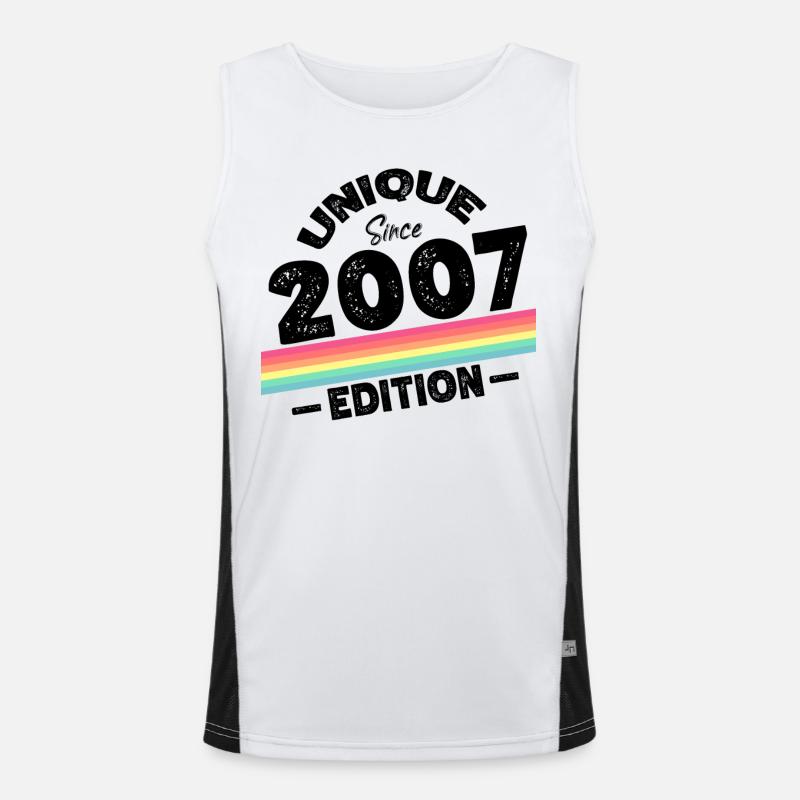 Unique Since 2007 Edition Birthday Vintage 2007 Men's Functional Contrast Tank Top 
