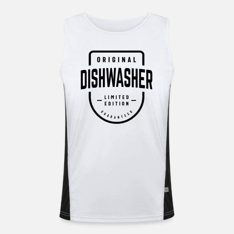 Classic Style for Dishwashers - Men's Functional Contrast Tank Top  - white/black