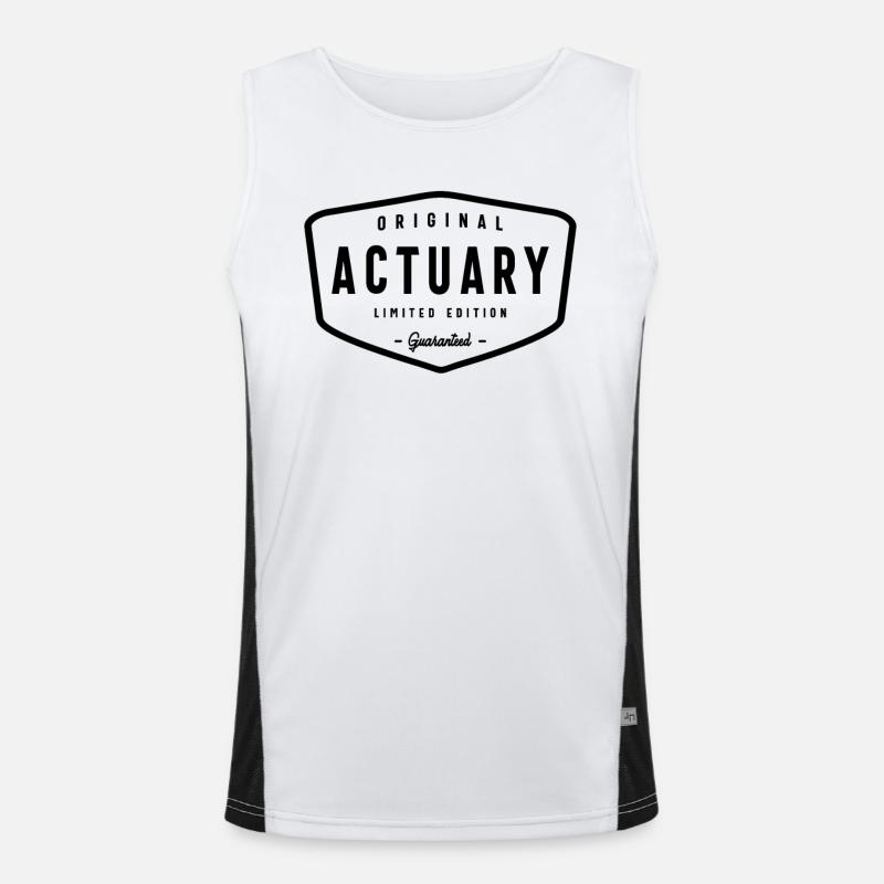 Timeless Style for Actuaries - Men's Functional Contrast Tank Top  - white/black