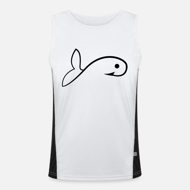 Fisch Funktionelles Kontrast-Tank Top für Männer 