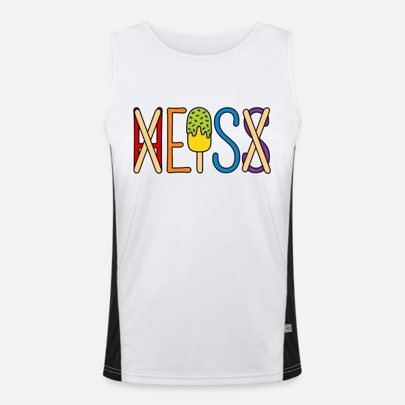 H EIS S - Eis essen - heiß - Sommer - Hitze - Eis Funktionelles Kontrast-Tank Top für Männer 
