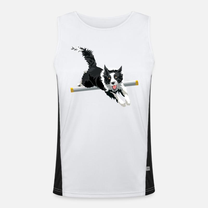 border collie saut agility Débardeur respirant contrasté Homme 