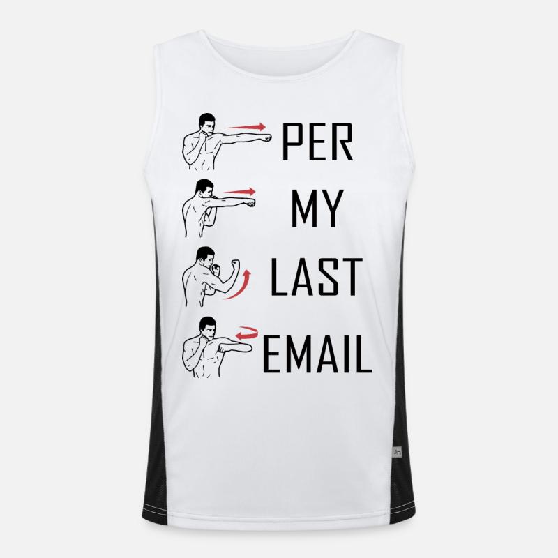 Par mon dernier e-mail mème drôle Débardeur respirant contrasté Homme 