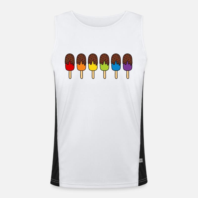 EIS Regenbogen LGBTQ+ Schoko Eiscreme Pride Month Funktionelles Kontrast-Tank Top für Männer 