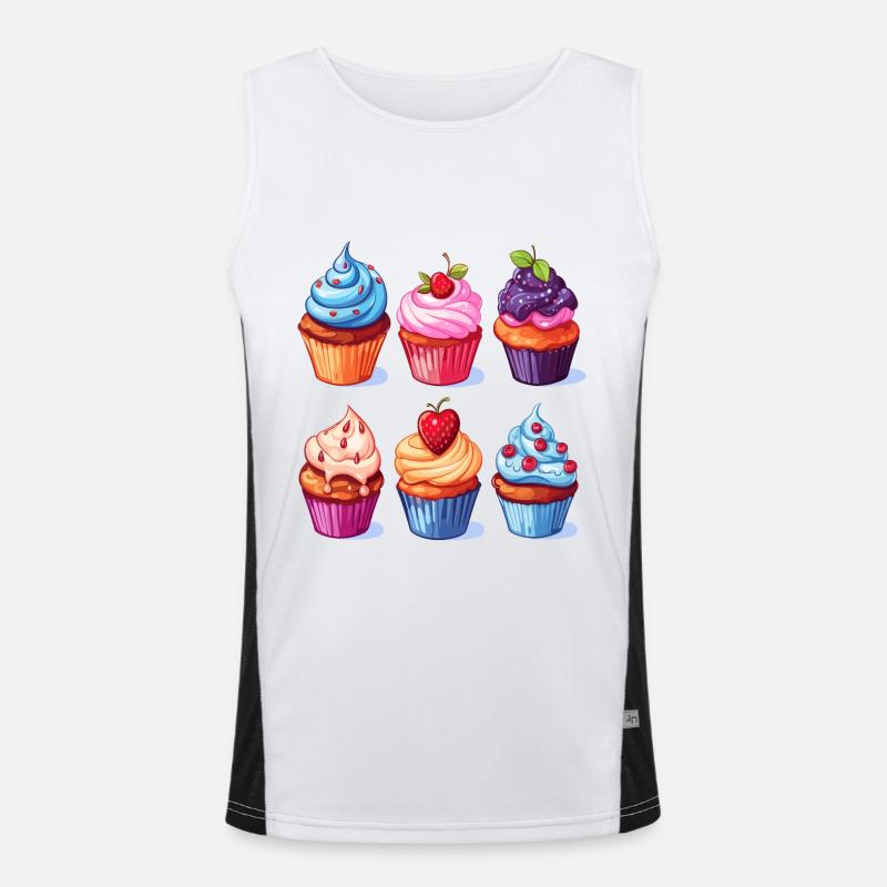 Cupcakes Cupcake Süßigkeiten Backwaren Funktionelles Kontrast-Tank Top für Männer 