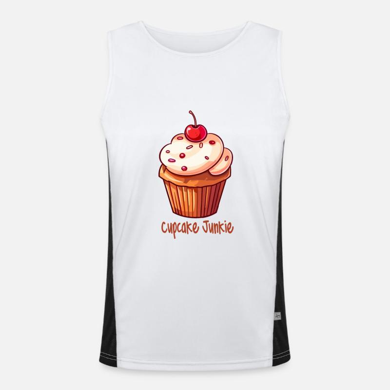 Cupcake Junkie Cupcakes Candy Baked Goods Men's Functional Contrast Tank Top 