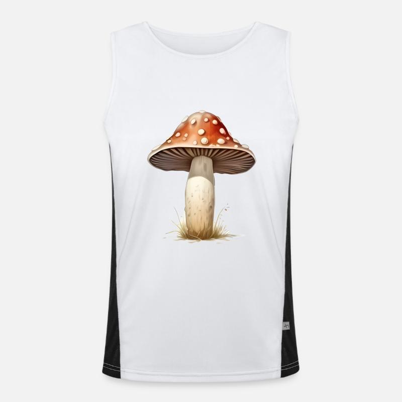 Toadstool Mushroom Mushroom Picker - Men's Functional Contrast Tank Top  - white/black
