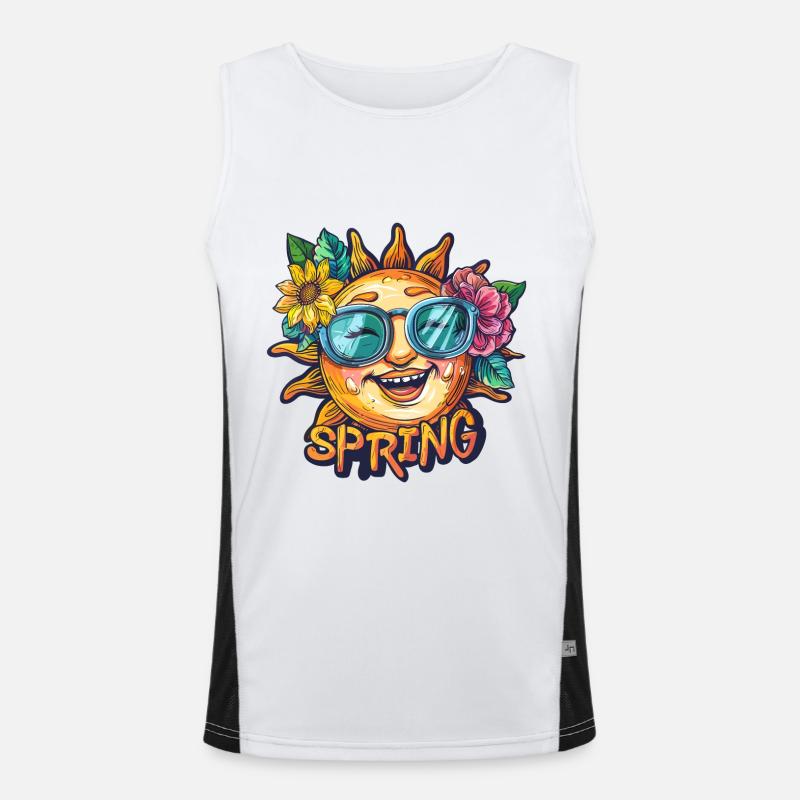 Spring Spring Sun Flowers Men's Functional Contrast Tank Top 
