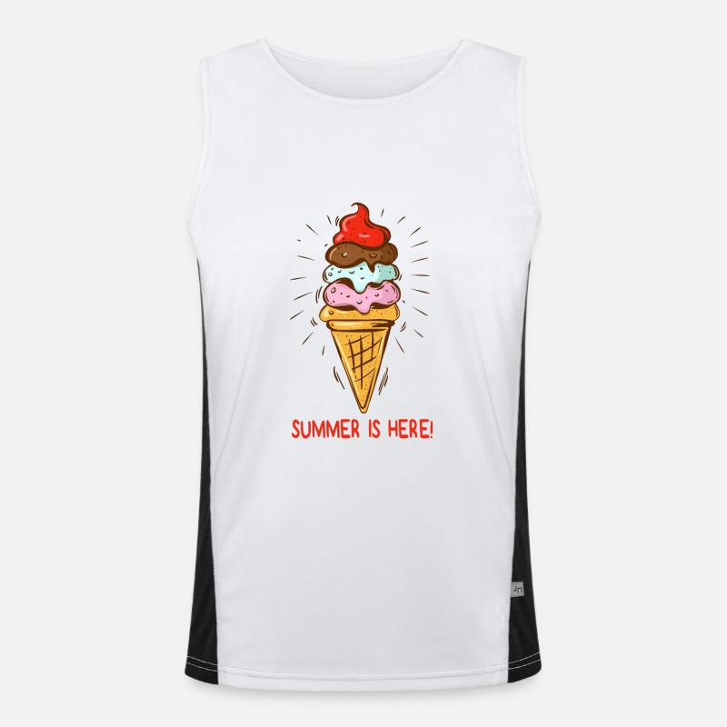 Eis Summer is here Eiscreme Eisdiele Sommerzeit Funktionelles Kontrast-Tank Top für Männer 