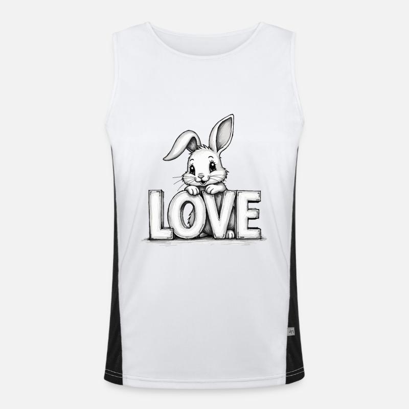 Cute bunny with LOVE – Perfect for Easter & Love Men's Functional Contrast Tank Top 