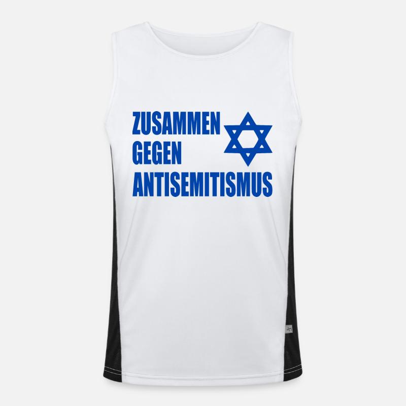 zusammen gegen antisemitismus Funktionelles Kontrast-Tank Top für Männer 