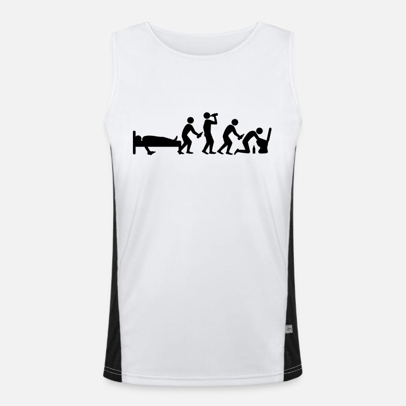 hangover_evolution - Men's Functional Contrast Tank Top  - white/black