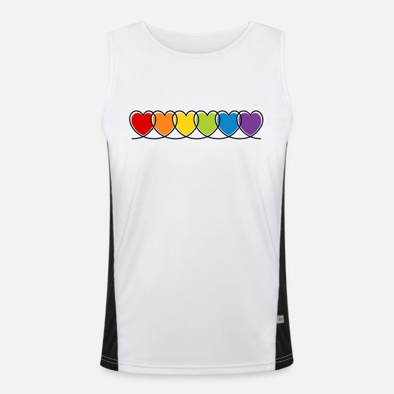 LGBT CSD LGBTQ+ HERZ REGENBOGEN HERZEN PRIDE MONTH Funktionelles Kontrast-Tank Top für Männer 